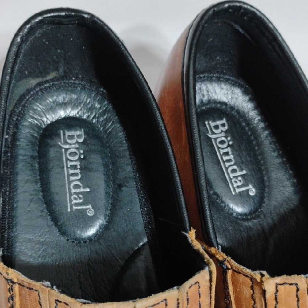 Bjorndal Tan Leather Women's Mules (A-77) - Picture 2 of 8